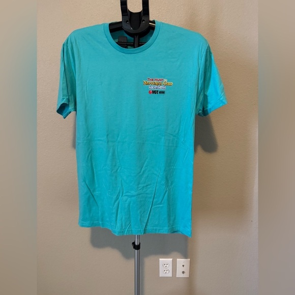 Tops - RARE VGT Hunt for Neptune Casino Slot Turquoise Graphic T-Shirt Sz L